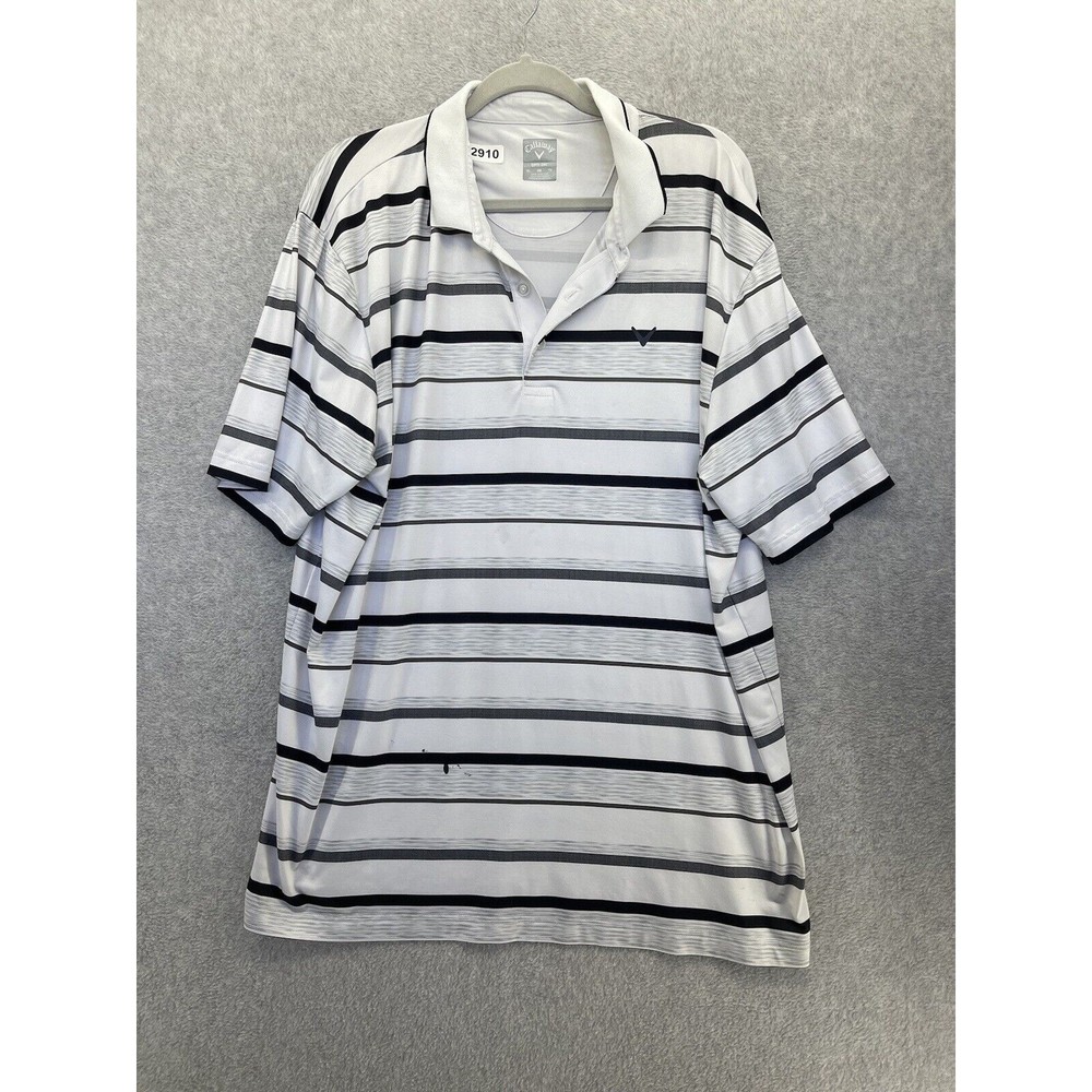 Callaway Golf Men's Polo Shirt Short Sleeve Striped Size XL Opti Dri